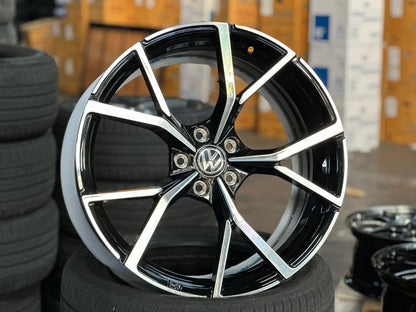 New 20X8.5 ET35 Overdrive Forged R Line Rim (4 wheel) Gloss Black PF 5X112