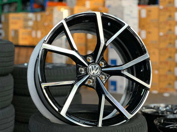 New 20X8.5 ET35 Overdrive Forged R Line Rim (4 wheel) Gloss Black PF 5X112