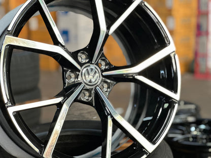 New 20X8.5 ET35 Overdrive Forged R Line Rim (4 wheel) Gloss Black PF 5X112