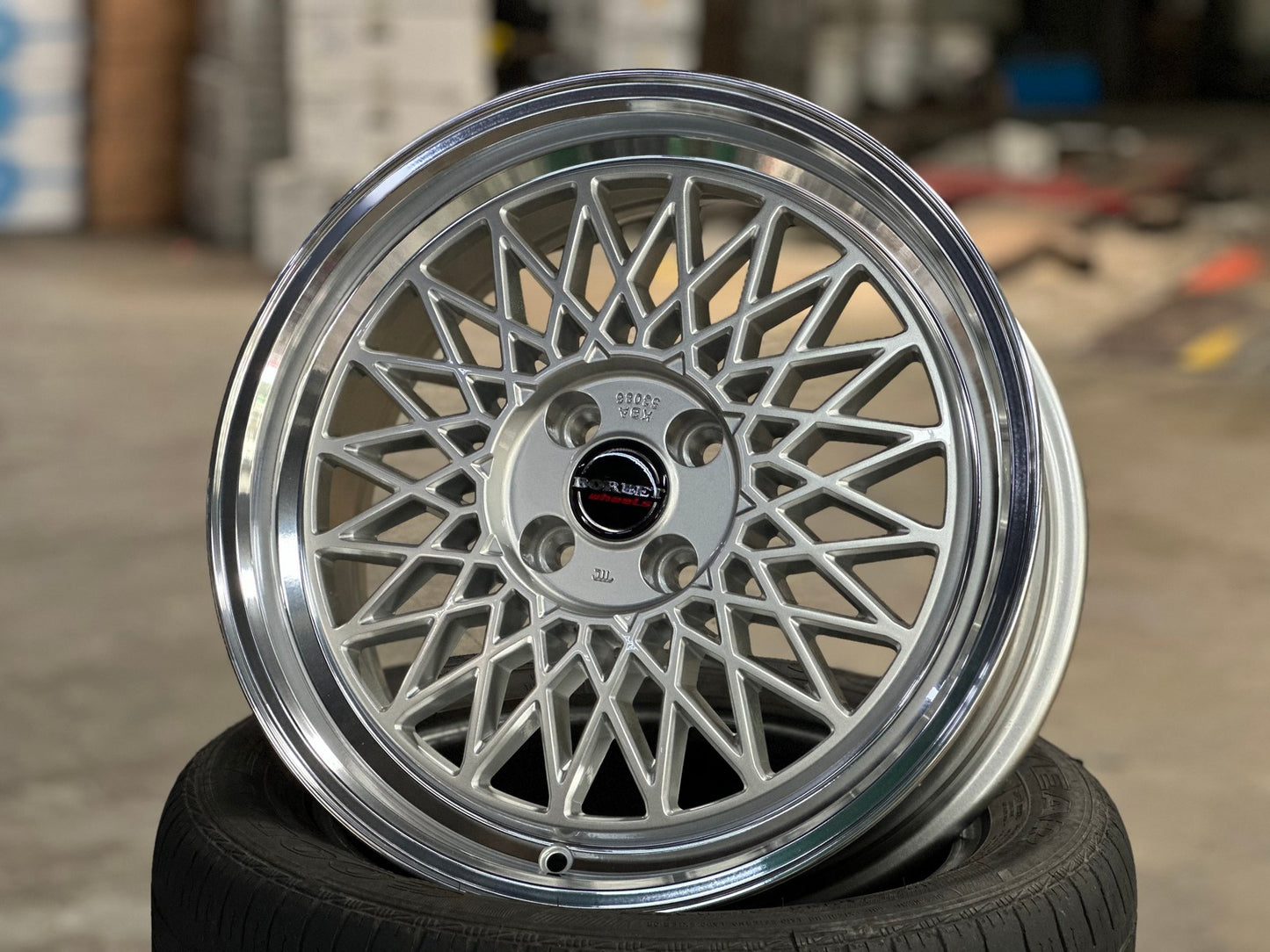 New 17X7 ET25 Borbet B Rim (4 wheel) Gloss Silver 4X100