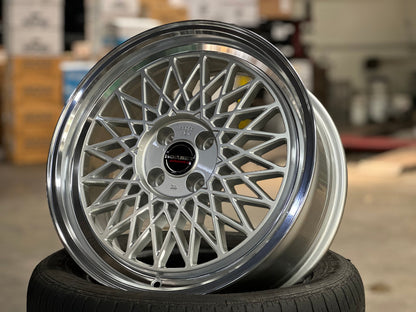 New 17X7 ET25 Borbet B Rim (4 wheel) Gloss Silver 4X100