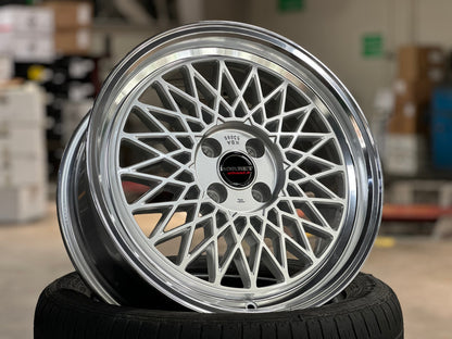 New 17X7 ET25 Borbet B Rim (4 wheel) Gloss Silver 4X100