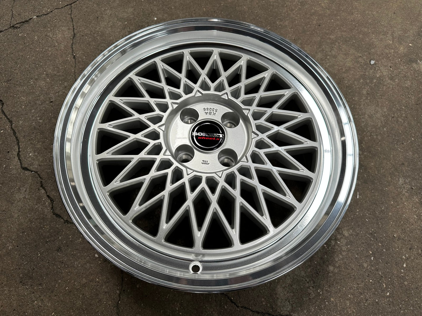 New 17X7 ET25 Borbet B Rim (4 wheel) Gloss Silver 4X100