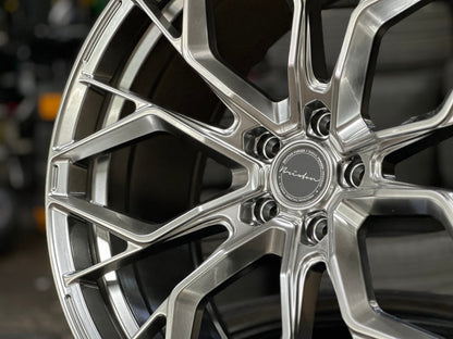 New 22X10.5 ET35 Brixton Forged RF10 Rim (4 wheel) Gloss Gunmetal 5X120