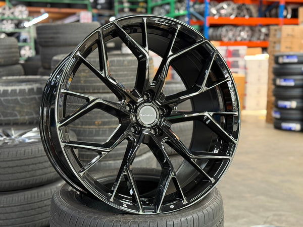 New 22X10.5 ET35 Brixton Forged RF10 Rim (4 wheel) Gloss Black 5X120