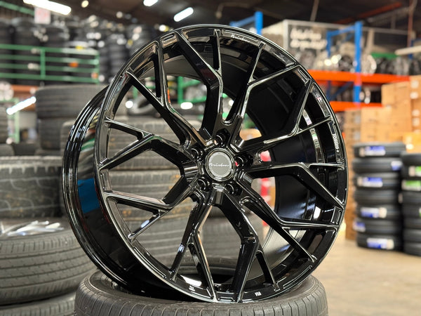 New 22X10.5 ET35 Brixton Forged RF10 Rim (4 wheel) Gloss Black 5X120