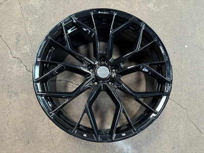 New 22X10.5 ET35 Brixton Forged RF10 Rim (4 wheel) Gloss Black 5X120