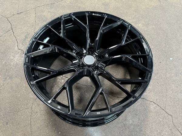 New 22X10.5 ET35 Brixton Forged RF10 Rim (4 wheel) Gloss Black 5X120
