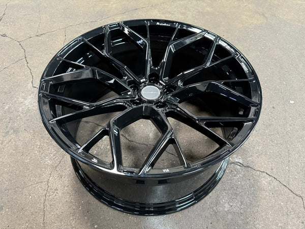 New 22X10.5 ET35 Brixton Forged RF10 Rim (4 wheel) Gloss Black 5X120