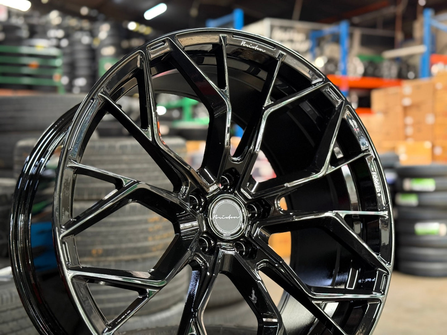 New 22X10.5 ET35 Brixton Forged RF10 Rim (4 wheel) Gloss Black 5X120
