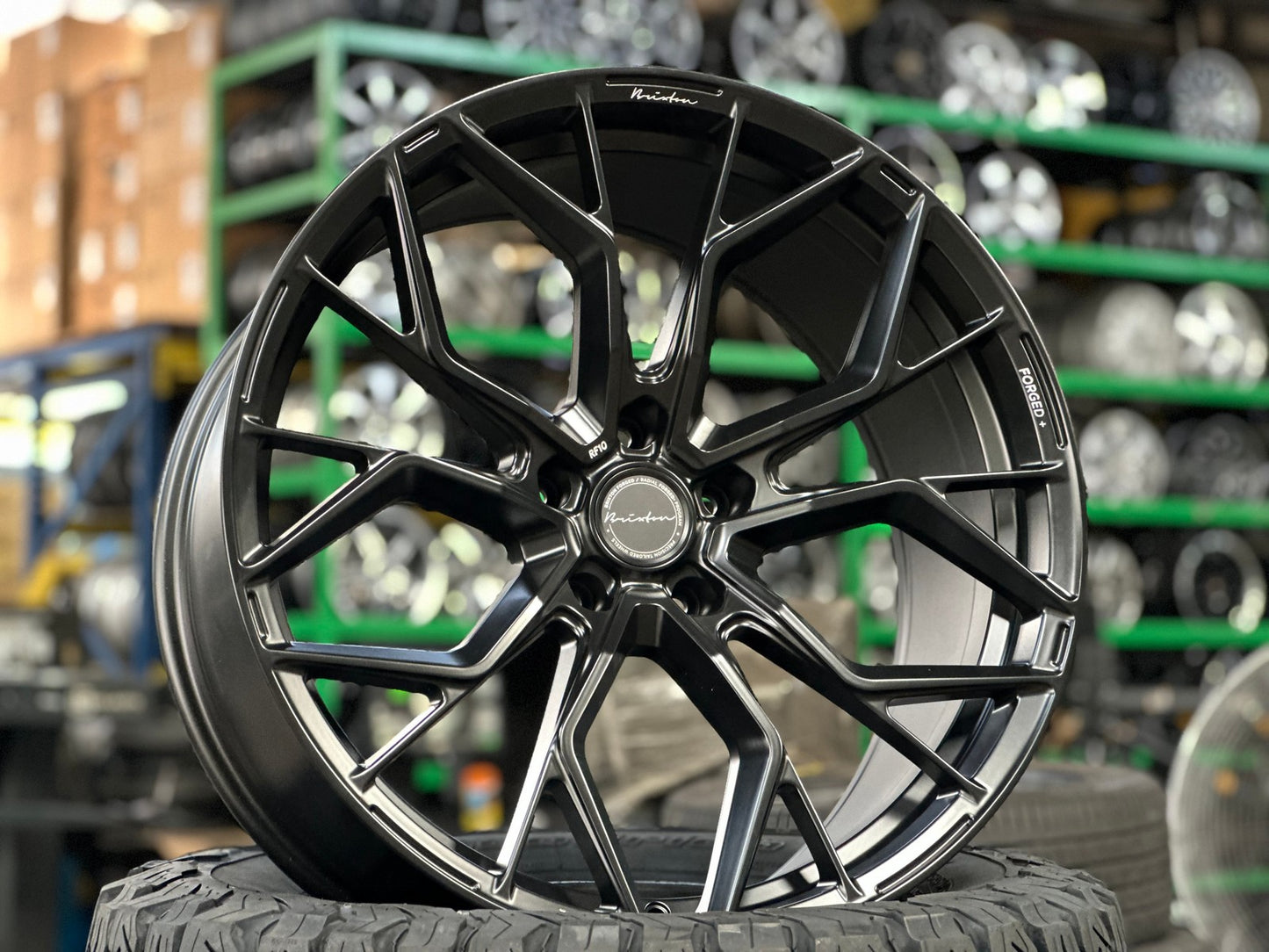 New 22X10.5 ET25 Brixton Forged RF10 Rim (4 wheel) Matt Black 5X130
