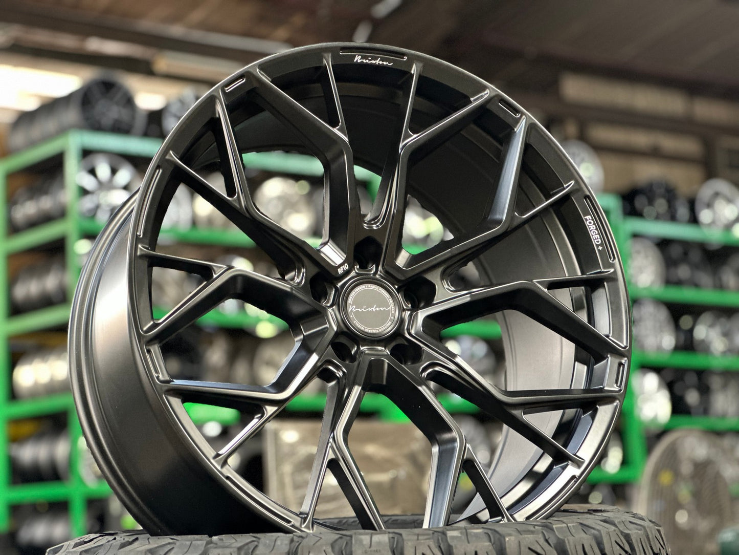 New 22X10.5 ET25 Brixton Forged RF10 Rim (4 wheel) Matt Black 5X130
