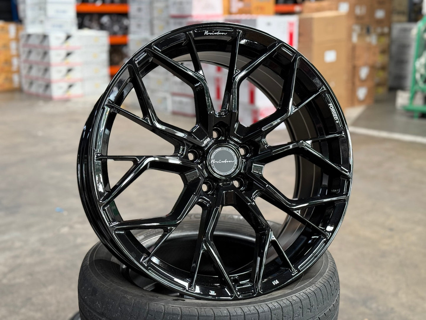 New 20X8.5 ET32 Brixton Forged RF10 Rim (4 wheel) Gloss Black 5X120