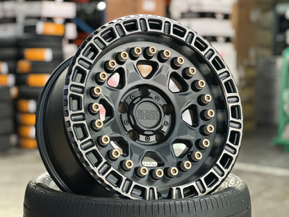 New 17X8.5 ET-34 Black Rhino Carbine Rim (5 wheel) Matt Black 5X127