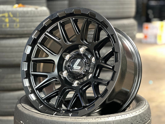 New 16X8.5 ET0 Lenso Cezar Rim (4 wheel) Matt Black 6X139.7