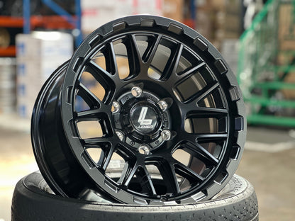 New 16X8.5 ET0 Lenso Cezar Rim (4 wheel) Matt Black 6X139.7