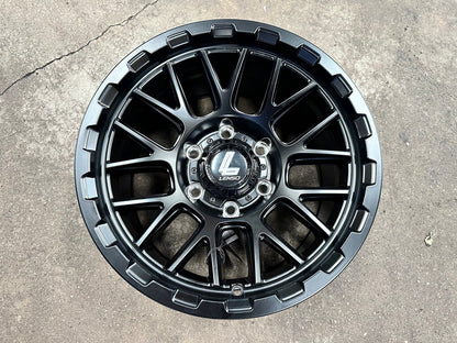 New 16X8.5 ET0 Lenso Cezar Rim (4 wheel) Matt Black 6X139.7