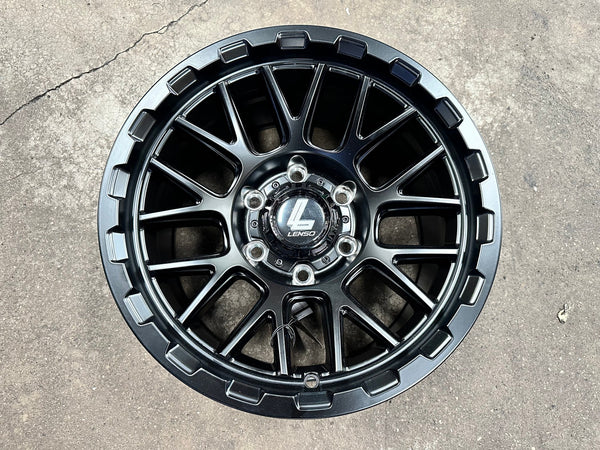 New 16X8.5 ET0 Lenso Cezar Rim (4 wheel) Matt Black 6X139.7