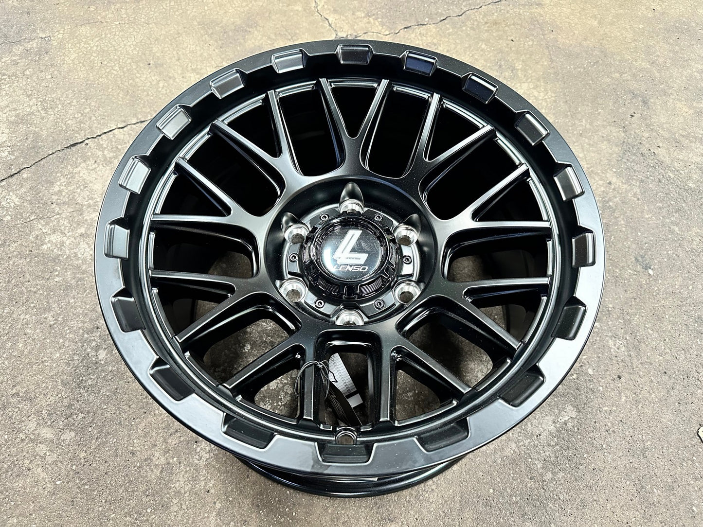 New 16X8.5 ET0 Lenso Cezar Rim (4 wheel) Matt Black 6X139.7