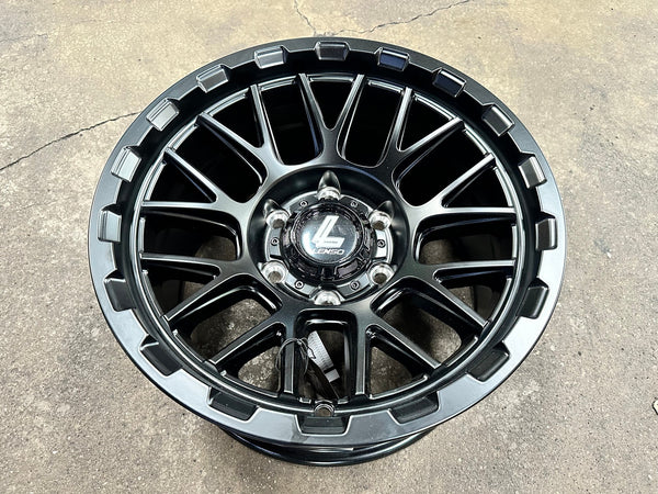 New 16X8.5 ET0 Lenso Cezar Rim (4 wheel) Matt Black 6X139.7