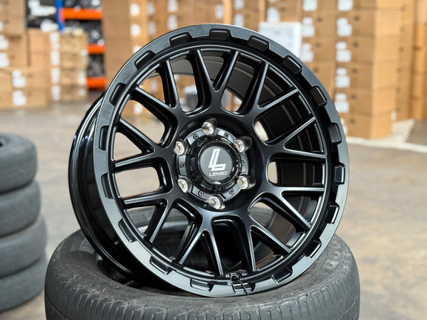 New 17X9 ET12 Lenso Cezar Rim (4 wheel) Matt Black 6X139.7