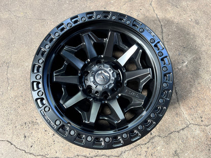 New 18X9 ET-12 Fuel Covert Rim (4 wheel) Matt Black 6X139.7