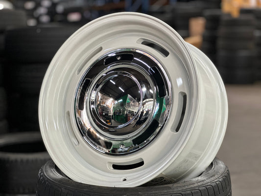 New 17X8 ET20 Dean Cross Rim (4 wheel) Gloss White 5X100