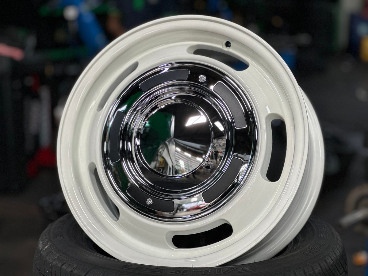 New 15X6 ET38 Dean Cross Rim (4 wheel) Gloss White 4X100