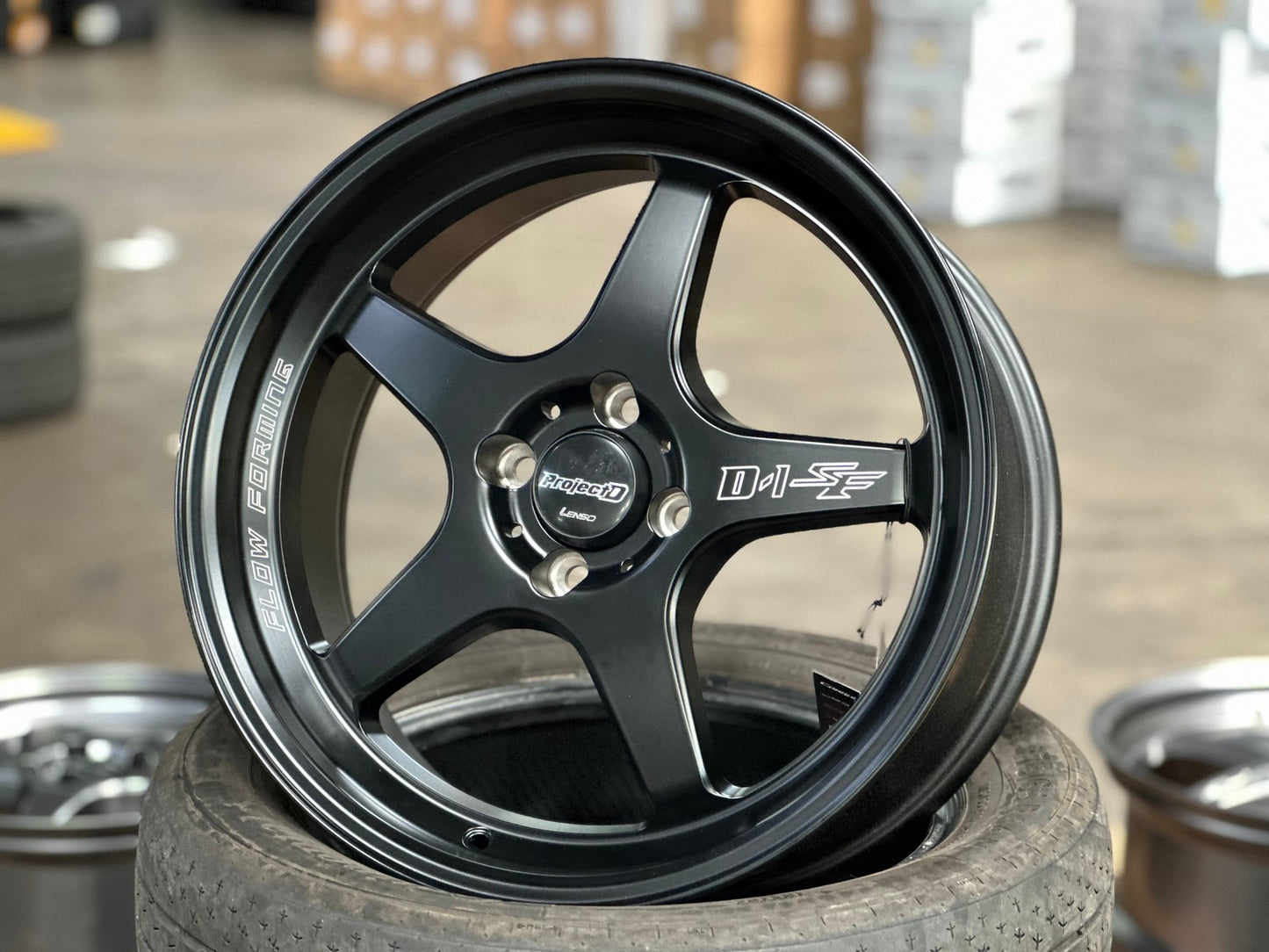 New 15X7 ET35 Lenso D1SF High Rim (4 wheel) Matt Black 4X100