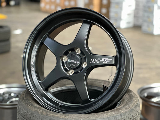 New 15X7 ET35 Lenso D1SF High Rim (4 wheel) Matt Black 4X100