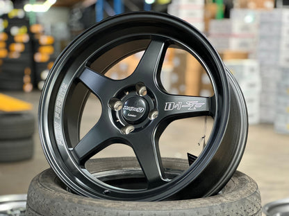 New 15X7 ET35 Lenso D1SF High Rim (4 wheel) Matt Black 4X100