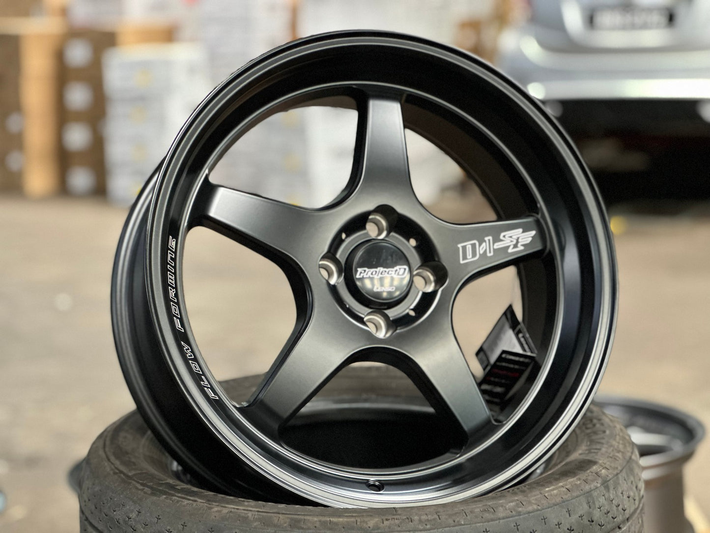 New 15X7 ET35 Lenso D1SF High Rim (4 wheel) Matt Black 4X100