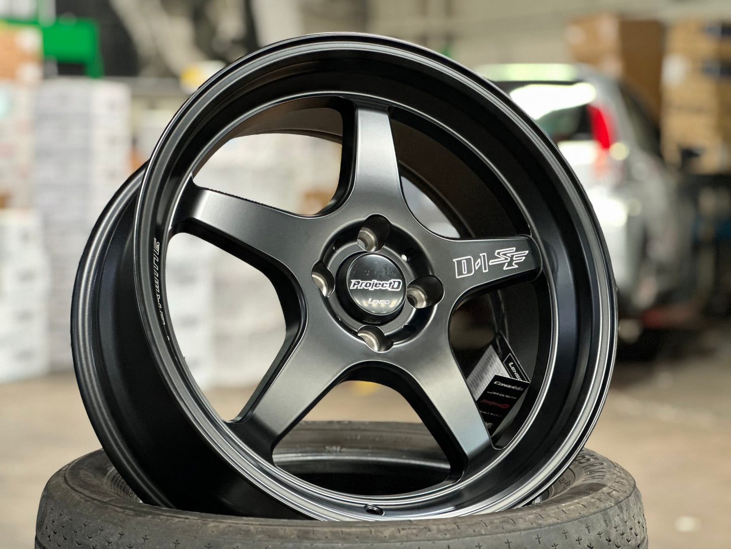 New 15X7 ET35 Lenso D1SF High Rim (4 wheel) Matt Black 4X100