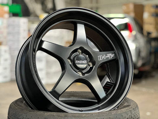 New 15X7 ET35 Lenso D1SF High Rim (4 wheel) Matt Black 4X100