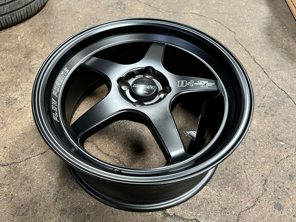 New 15X7 ET35 Lenso D1SF High Rim (4 wheel) Matt Black 4X100