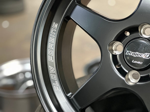 New 15X7 ET35 Lenso D1SF High Rim (4 wheel) Matt Black 4X100