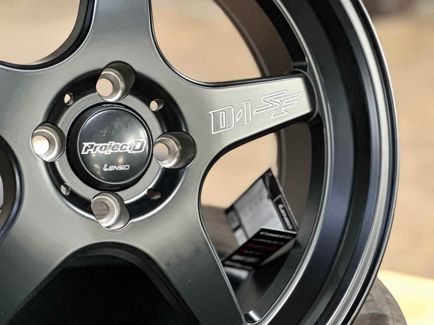 New 15X7 ET35 Lenso D1SF High Rim (4 wheel) Matt Black 4X100