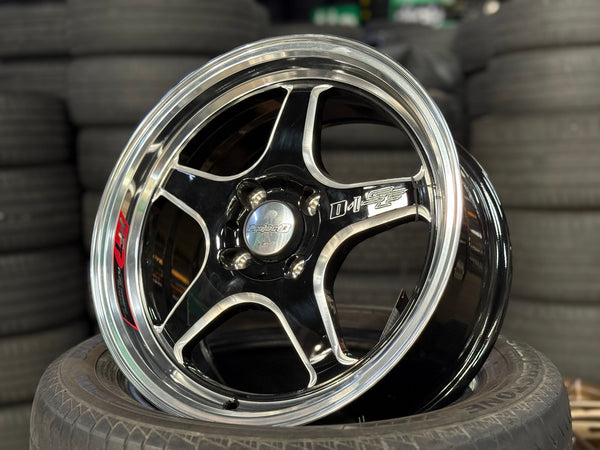 New 15X7 ET35 Lenso D1SF High Rim (4 wheel) Gloss Black 4X100