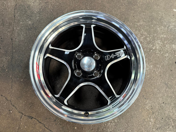 New 15X7 ET35 Lenso D1SF High Rim (4 wheel) Gloss Black 4X100