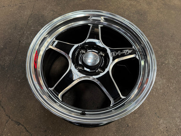 New 15X7 ET35 Lenso D1SF High Rim (4 wheel) Gloss Black 4X100