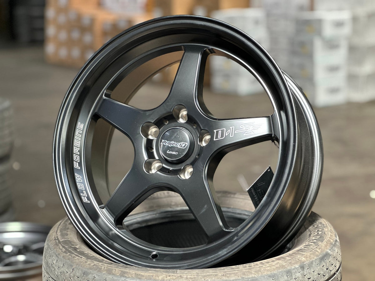 New 17X7.5 ET35 Lenso D1SF High Rim (4 wheel) Matt Black 5X114.3