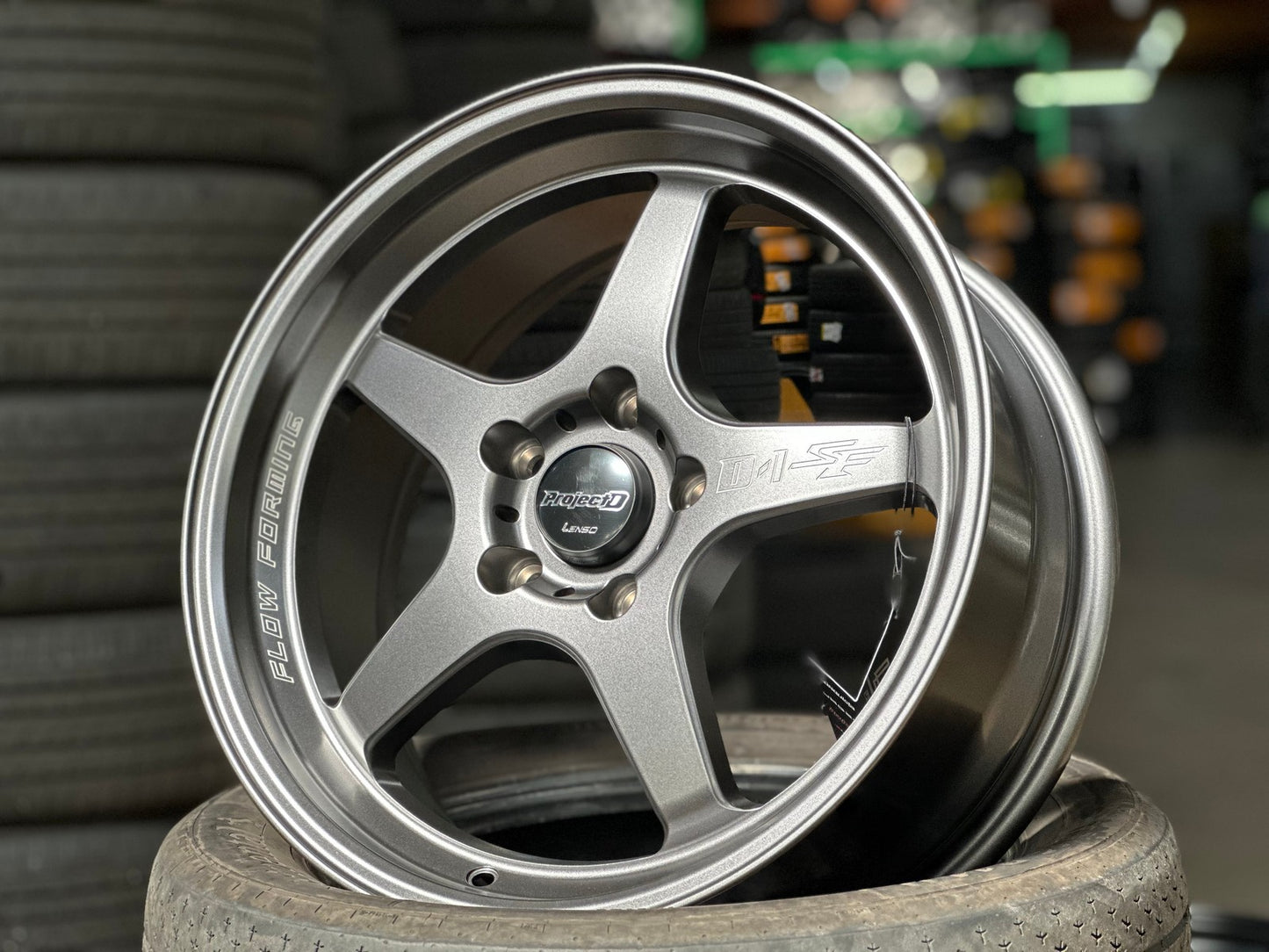 New 17X7.5 ET35 Lenso D1SF High Rim (4 wheel) Matt Gunmetal 5X114.3