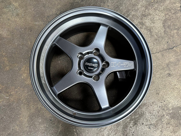 New 17X7.5 ET35 Lenso D1SF High Rim (4 wheel) Matt Gunmetal 5X114.3