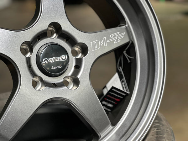 New 17X7.5 ET35 Lenso D1SF High Rim (4 wheel) Matt Gunmetal 5X114.3