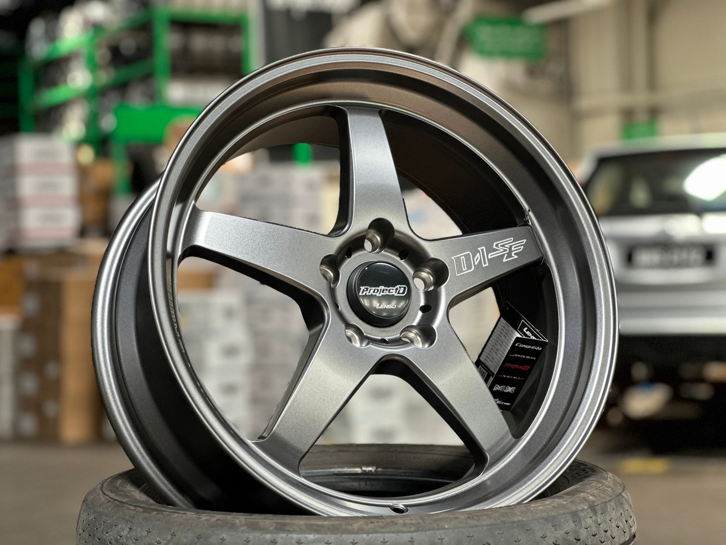 New 18X8 ET45 Lenso D1SF High Rim (4 wheel) Matt Gunmetal 5X114.3