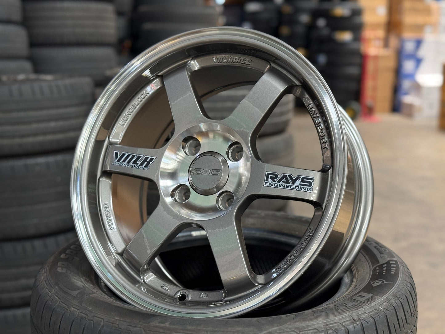 New 15X7 ET38 D1 TE37 OG Design Rim (4 wheel) Gloss Gunmetal 4X100