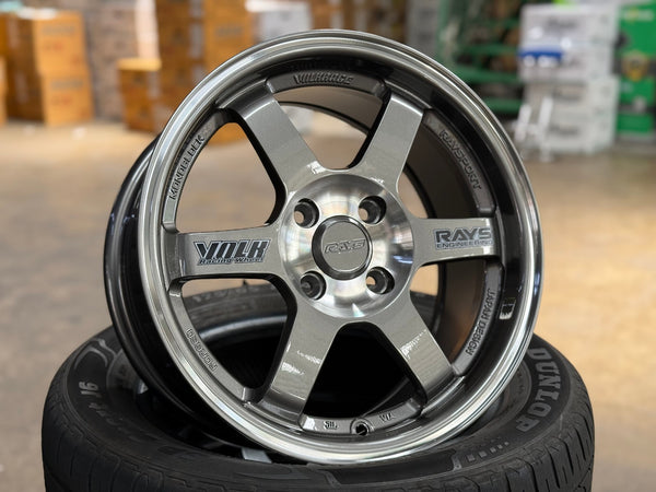 New 15X7 ET38 D1 TE37 OG Design Rim (4 wheel) Gloss Gunmetal 4X100