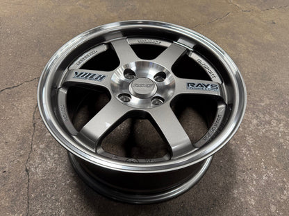 New 15X7 ET38 D1 TE37 OG Design Rim (4 wheel) Gloss Gunmetal 4X100