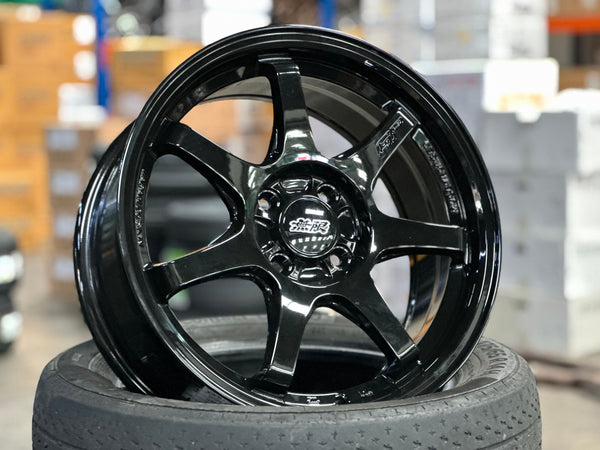 New 16X7 ET38 Mugen Design GP Rim (4 wheel) Gloss Black 4X100