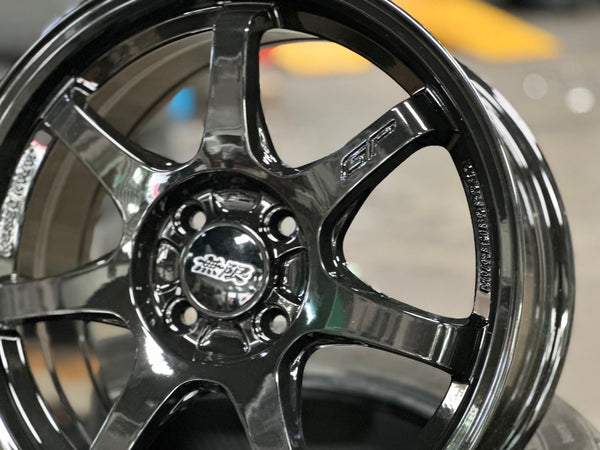 New 16X7 ET38 Mugen Design GP Rim (4 wheel) Gloss Black 4X100